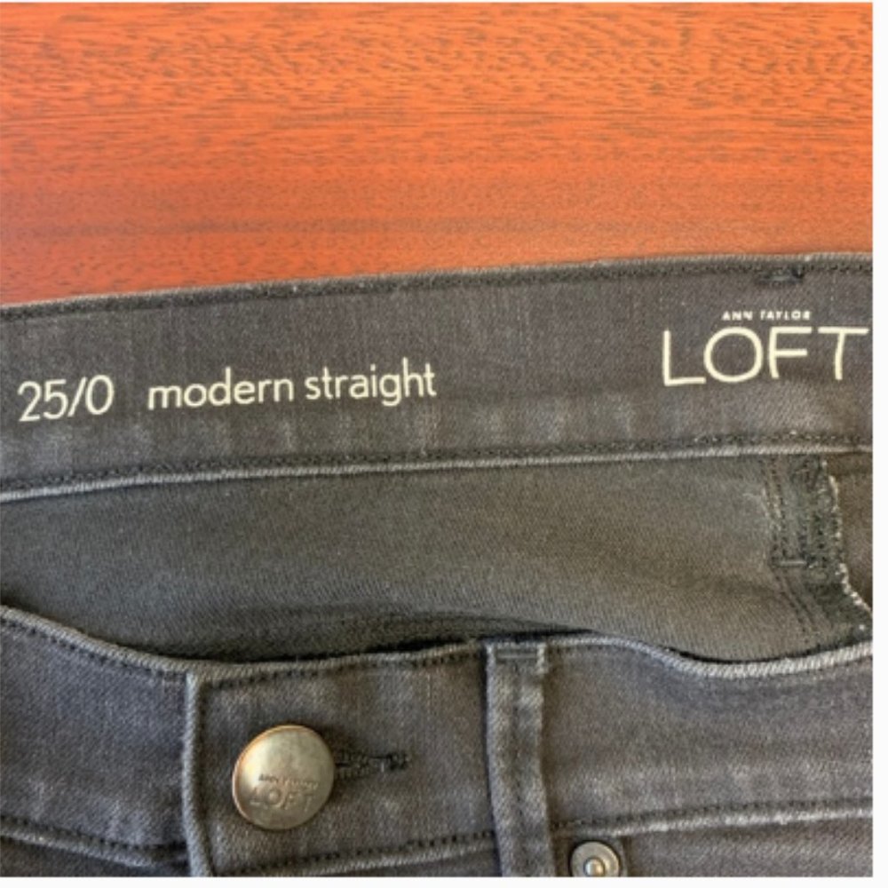 Loft Black Modern Straight Jeans - Picture 2 of 7
